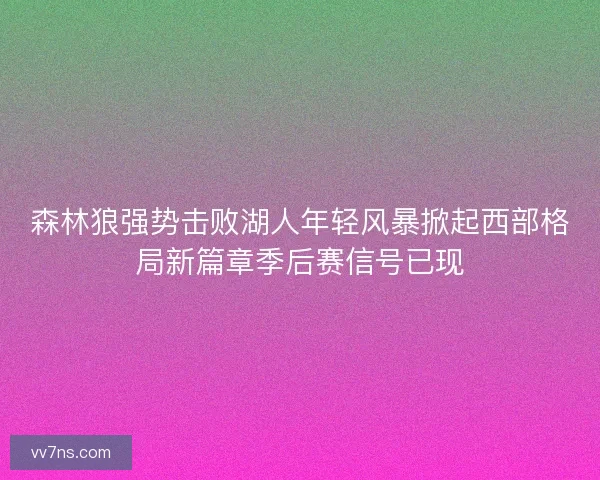 森林狼强势击败湖人年轻风暴掀起西部格局新篇章季后赛信号已现